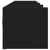 Wandkasten 2 st 99x18x16,5 cm bewerkt hout zwart - thumbnail