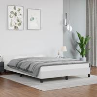 Bedframe met hoofdbord kunstleer wit 140x190 cm - thumbnail