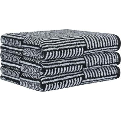 Cawö Cawö Black&White 6281 zwart/wit Badlaken 80x150