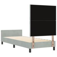 Bedframe met hoofdeinde Lichtgrijs 80 x 200 cm Fluweel - thumbnail