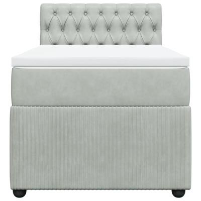 Boxspring met matras fluweel lichtgrijs 100x200 cm