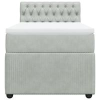 Boxspring met matras fluweel lichtgrijs 100x200 cm - thumbnail