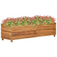 VidaXL Plantenbak verhoogd 150x40x38 cm gerecycled teakhout en staal - thumbnail