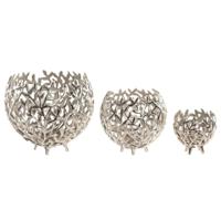 Kaarshouder Home ESPRIT Zilverkleurig Aluminium 20 x 20 x 18 cm - thumbnail