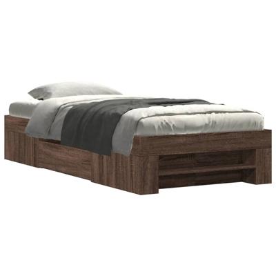 Bedframe zonder matras bewerkt hout bruin eikenkleur 90x200 cm