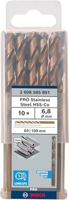 Bosch Accessories 2608585891 HSS Metaal-spiraalboor 6.8 mm Gezamenlijke lengte 109 mm Kobalt DIN 338 Cilinderschacht 10 stuk(s)