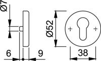 Hoppe cilinderrozetten E42KS/PZ - Ø 52mm - RVS - thumbnail