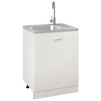 Gootsteen met afvoerset 600x500x155 mm roestvrij staal zilver - thumbnail