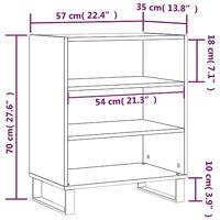 Dressoir 57x35x70 cm bewerkt hout zwart - thumbnail