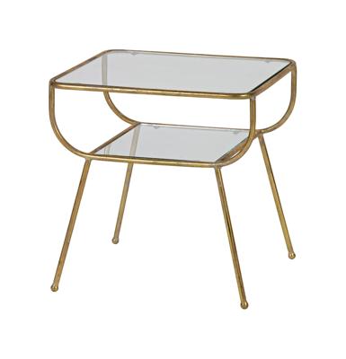 WOOOD Glazen Bijzettafel 'Amazing' kleur Antique Brass