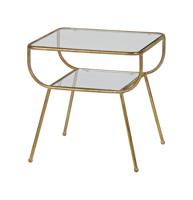 WOOOD Glazen Bijzettafel 'Amazing' kleur Antique Brass - thumbnail