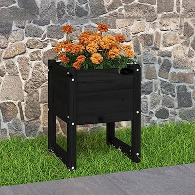 VidaXL Plantenbak 40x40x52,5 cm massief grenenhout zwart VidaXL Plantenbak 40x40x52,5 cm massief grenenhout zwart