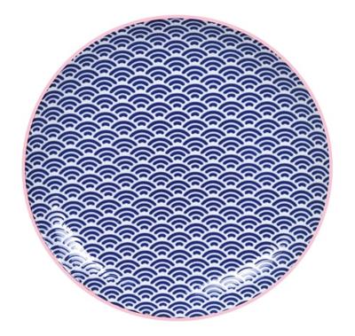 Ontbijtbord Star Wave - Tokyo Design Studio - Donkerblauw/Roze - 20.6x2.2cm