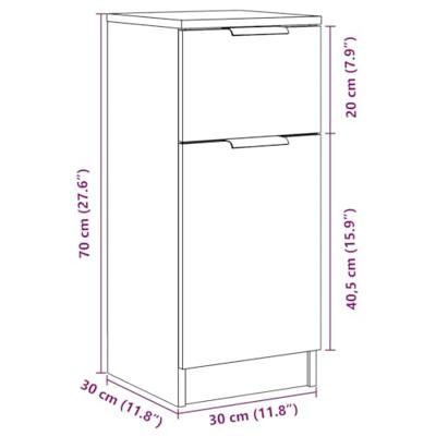 Dressoirs 2 st 30x30x70 cm bewerkt hout artisanaal eikenkleur