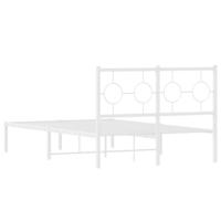 Bedframe met hoofdbord metaal wit 120x190 cm - thumbnail