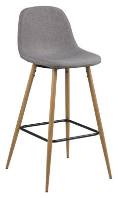 Barkruk 'Louise' (zithoogte 73cm) kleur lichtgrijs Barkruk 'Louise' (zithoogte 73cm) kleur lichtgrijs