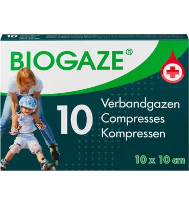 Biogaze Verbandgazen 10x10cm 10st Biogaze Verbandgazen 10x10cm 10st