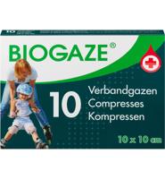 Biogaze Verbandgazen 10x10cm 10st - thumbnail