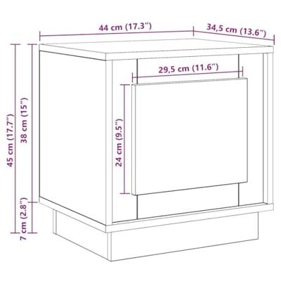 Nachtkastje 2 pcs Gerookt eiken 44 x 34,5 x 45 cm Bewerkt hout