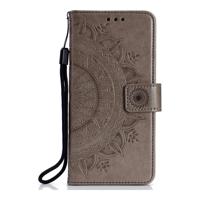 Shop4 - iPhone Xs Max Hoesje - Wallet Case Mandala Patroon Grijs - thumbnail