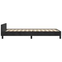 Bedframe met hoofdeinde fluweel zwart 90x200 cm - thumbnail