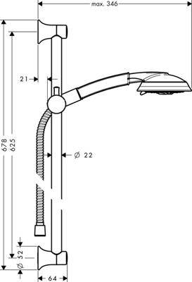 Hansgrohe Raindance Classic Unica Classic glijstangcombinatie, chroom glans