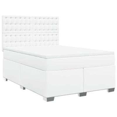 Boxspring met matras kunstleer wit 160x200 cm