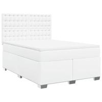 Boxspring met matras kunstleer wit 160x200 cm - thumbnail