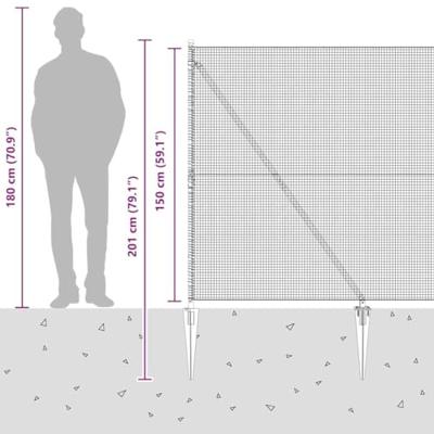 VidaXL Afrasteringspaal zilver 10 x 1,5 m (16 x 16 mm gaas) staal VidaXL Afrasteringspaal zilver 10 x 1,5 m (16 x 16 mm gaas) staal