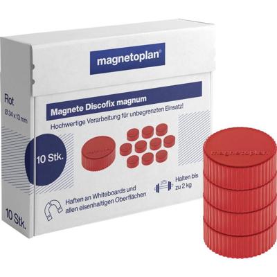 magnetoplan Magneet Discofix Magnum (Ø x h) 34 mm x 13 mm Rond Rood 10 stuk(s) 1660006