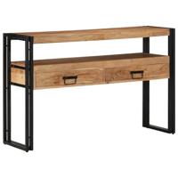 Wandtafel met lade Bruin 120 x 33 x 75 cm Massief Acaciahout - thumbnail