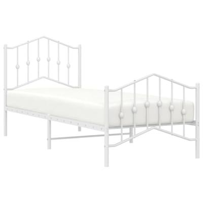 Bedframe met hoofd- en voeteneinde metaal wit 90x200 cm Bedframe met hoofd- en voeteneinde metaal wit 90x200 cm