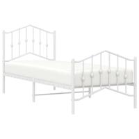 Bedframe met hoofd- en voeteneindemetaal wit 90x200 cm - thumbnail