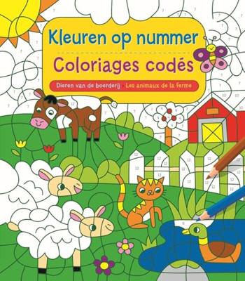 Deltas Dieren van de boerderij kleuren op nr