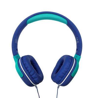 Celly, Hoofdtelefoon met kabel voor kinderen, geïntegreerde microfoon, verstelbare hoofdband, compatibel met AUX-apparaten, jack 3,5 mm, kleur lichtblauw