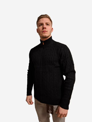 Yves Enzo - Heren Kabeltrui - Zwart - SALE - Rits Yves Enzo - Heren Kabeltrui - Zwart - SALE - Rits