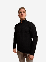Yves Enzo - Heren Kabeltrui - Zwart - SALE - Rits - thumbnail