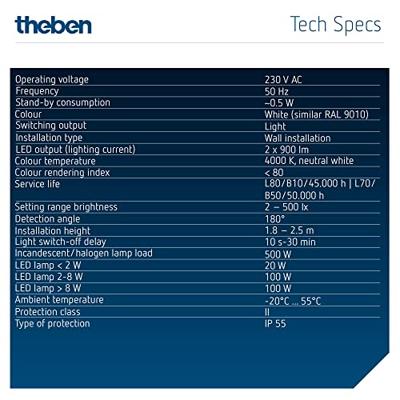 Theben 1020802 Bewegingsmelder Wit Theben 1020802 Bewegingsmelder Wit