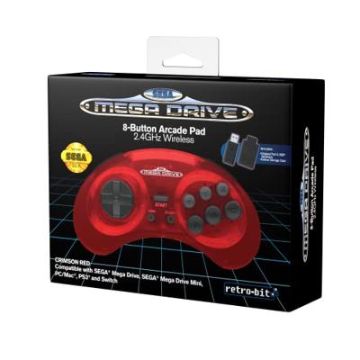 Retro-Bit SEGA Mega Drive 8-Button 2.4G Wireless Controller (Crimson Red)