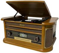 Roadstar HIF-1996D+BT platenspeler van hout, 33,45,78 omw/min, Dab+, FM, 40 W, CD, CD-R, CD-RW, snelle toevoer, programma, willekeurig, herhaling - thumbnail