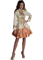 Volangen stroken rok goud - thumbnail