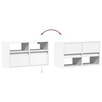 Tv-wandmeubel met LED-verlichting 80x31x45 cm wit - thumbnail