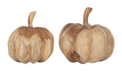 MUST Living Decoratie 'Pumpinks' Teakhout, Set van 2 stuks