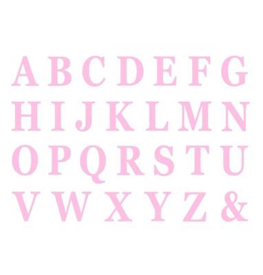 Roze Letters Zelfklevend Stickervel (48st)