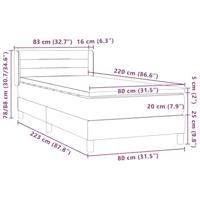 Boxspring met matras fluweel donkergroen 80x220 cm - thumbnail