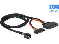 Delock 84821 Kabel SFF-8643 male > U.2 SFF-8639 female + SATA-voedingsconnector 75cm - thumbnail