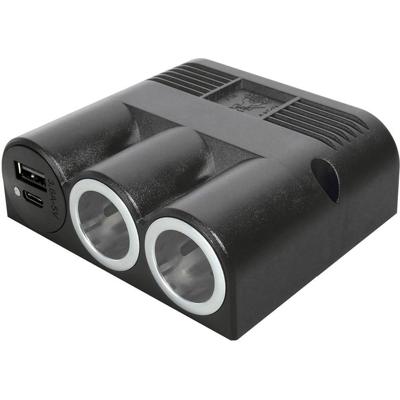 ProCar 67344501 Opbouwdriedubbele stekkerdoos met Power USB-C/A dubbele stekkerdoos 12 of 24 V= ProCar 67344501 Opbouwdriedubbele stekkerdoos met Power USB-C/A dubbele stekkerdoos 12 of 24 V=