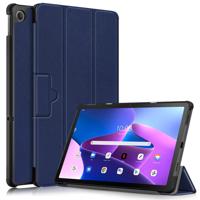 Lunso - Lenovo Tab M10 Plus Gen 3 (3e generatie) - Tri-Fold Bookcase hoes - Donkerblauw - thumbnail
