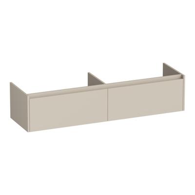 Brauer Embrace - Onderkast - 160 cm - met 2 Softclose Lades Greeploos en 2 Sifon Uitsparingen - Mat Beige