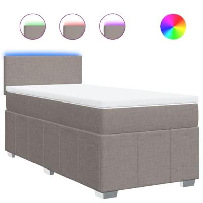 Boxspring met matras stof taupe 90x200 cm - thumbnail